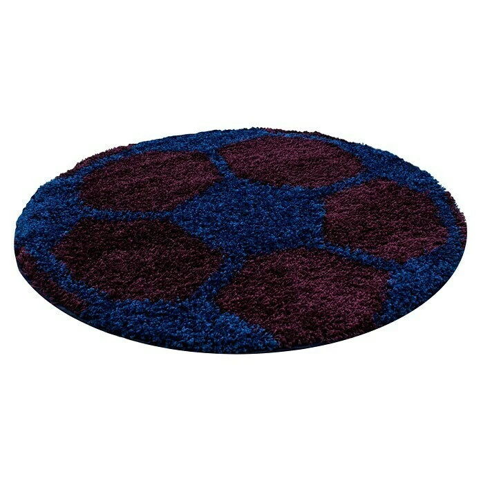 BAUHAUS Hochflorteppich Fun 6001 Navy, Durchmesser: 100 Cm, 100% Polypropylen 1 BAUHAUS Hochflorteppich Fun 6001 Navy, Durchmesser: 100 Cm, 100% Polypropylen