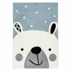 BAUHAUS Kayoom Kurzflorteppich Bär Blau, 170 X 120 Cm, 100 % Polypropylen