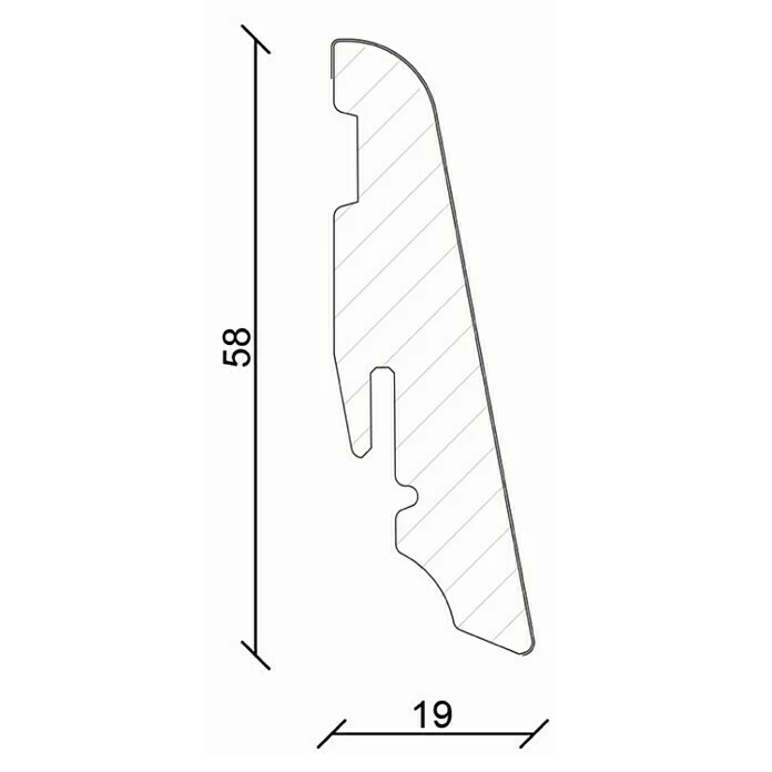 BAUHAUS Sockelleiste FU60L Uni Weiß 2,4 M X 19 Mm X 58 Mm, Gerade 2 BAUHAUS Sockelleiste FU60L Uni Weiß 2,4 M X 19 Mm X 58 Mm, Gerade – Bild 2
