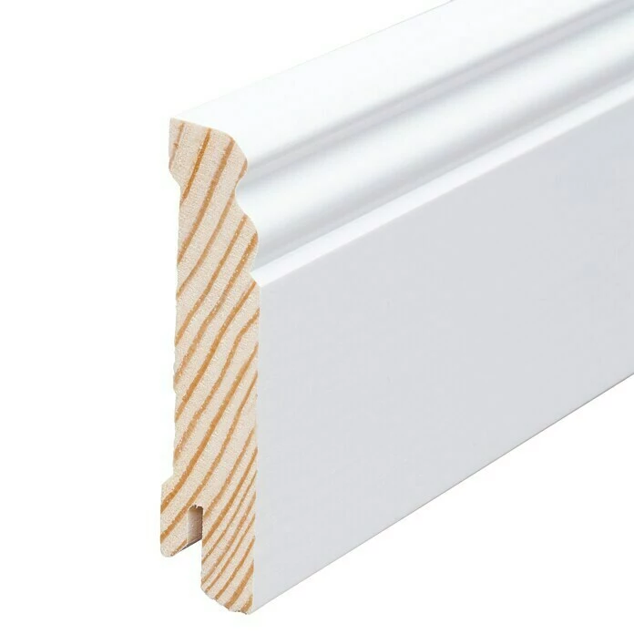 BAUHAUS Sockelleiste Weiß, 2,4 M X 1,8 Cm X 8 Cm, Profiliert 1 BAUHAUS Sockelleiste Weiß, 2,4 M X 1,8 Cm X 8 Cm, Profiliert