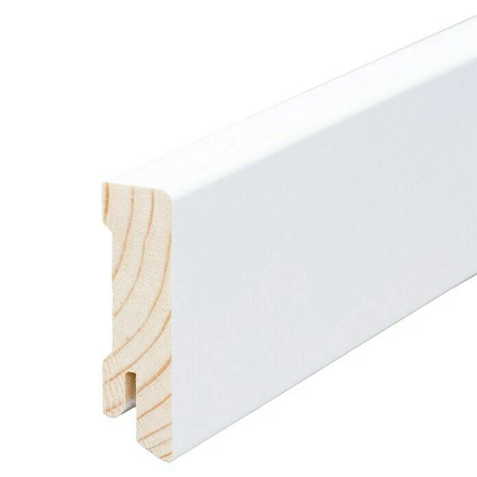 BAUHAUS Sockelleiste Weiß, 2,4 M X 1,6 Cm X 5,8 Cm, Gerade, Kiefer 1 BAUHAUS Sockelleiste Weiß, 2,4 M X 1,6 Cm X 5,8 Cm, Gerade, Kiefer
