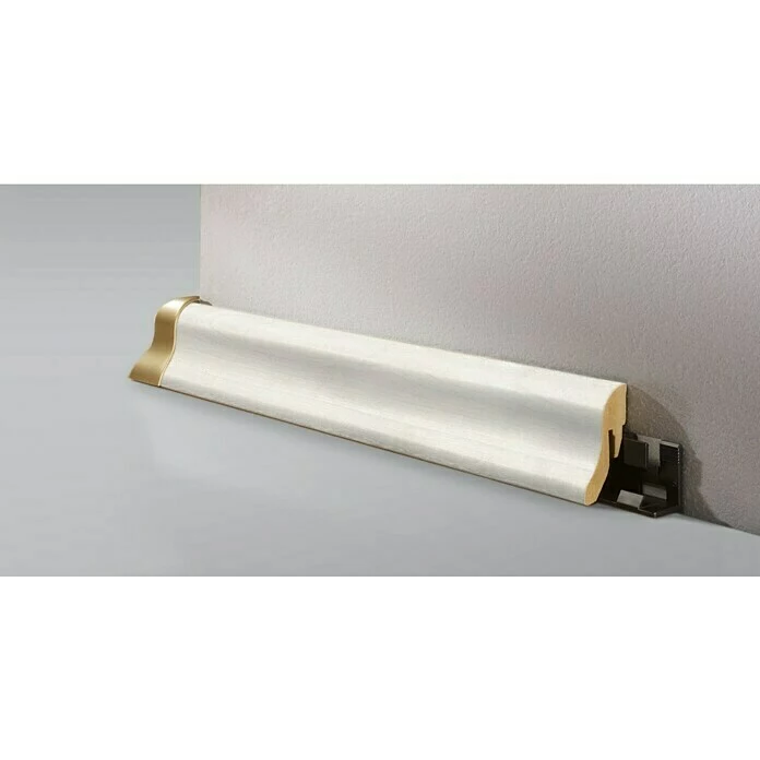 BAUHAUS LOGOCLIC Sockelleiste K40 Eiche Weiß 2,6 M X 22 Mm X 40 Mm, Geschwungen 1 BAUHAUS LOGOCLIC Sockelleiste K40 Eiche Weiß 2,6 M X 22 Mm X 40 Mm, Geschwungen