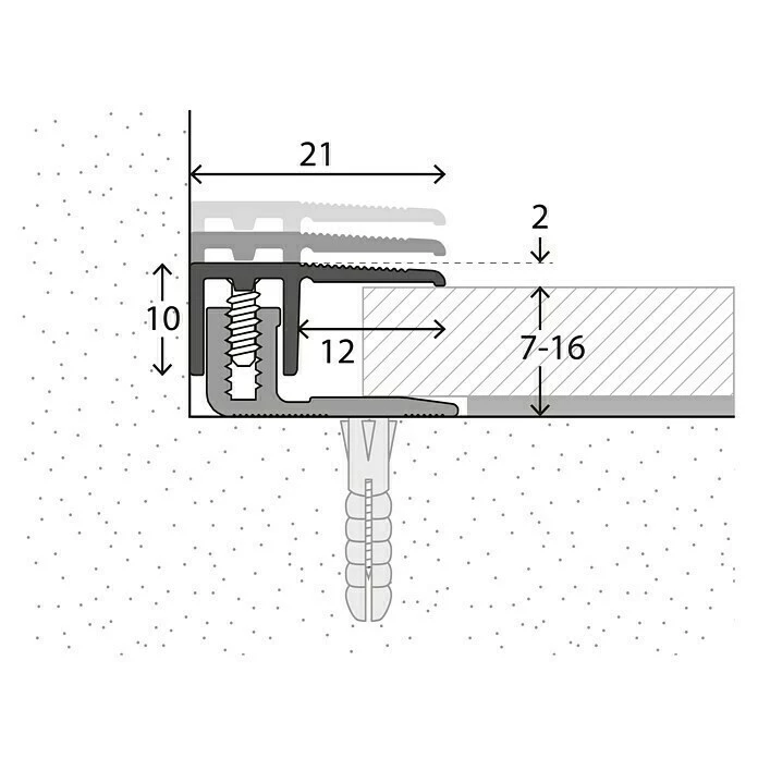 BAUHAUS LOGOCLIC Abschlussprofil 222 Sahara, 0,9 M X 21 Mm, Montageart: Schrauben 2 BAUHAUS LOGOCLIC Abschlussprofil 222 Sahara, 0,9 M X 21 Mm, Montageart: Schrauben – Bild 2