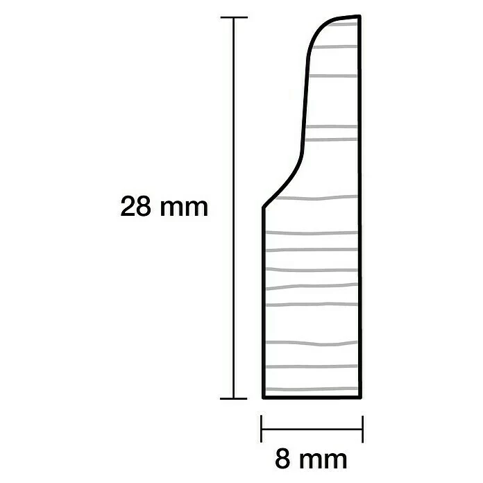 BAUHAUS Sockelleiste 2,4 M X 0,8 Cm X 2,8 Cm, Geschwungen, Weiß Lackiert 3 BAUHAUS Sockelleiste 2,4 M X 0,8 Cm X 2,8 Cm, Geschwungen, Weiß Lackiert – Bild 3