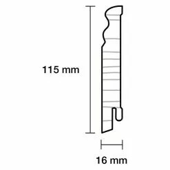 BAUHAUS Sockelleiste Weiß, 2,4 M X 16 Mm X 115 Mm, Profiliert -Angebote Fliesen Store 12 5721