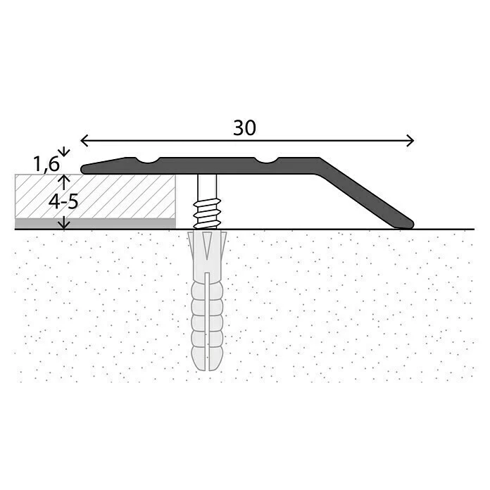 BAUHAUS LOGOCLIC Abschlussprofil 145 Silber, 2,7 M X 30 Mm, Montageart: Schrauben 2 BAUHAUS LOGOCLIC Abschlussprofil 145 Silber, 2,7 M X 30 Mm, Montageart: Schrauben – Bild 2