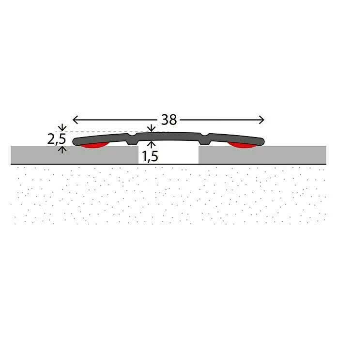 BAUHAUS LOGOCLIC Übergangsprofil 132 Edelstahl Matt, 1 M X 38 Mm X 2,5 Mm, Montageart: Kleben 2 BAUHAUS LOGOCLIC Übergangsprofil 132 Edelstahl Matt, 1 M X 38 Mm X 2,5 Mm, Montageart: Kleben – Bild 2