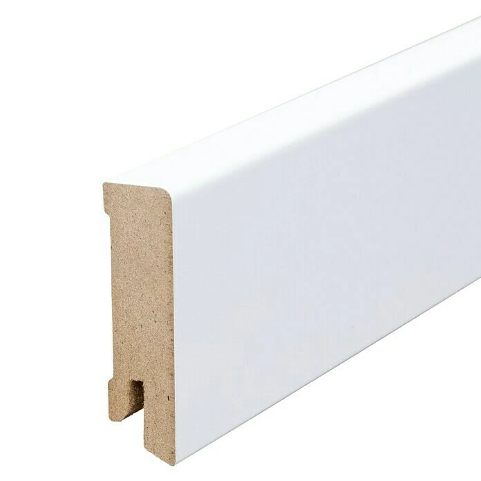 BAUHAUS Sockelleiste Weiß, 2,4 M X 16 Mm X 58 Mm, Gerundet, MDF 1 BAUHAUS Sockelleiste Weiß, 2,4 M X 16 Mm X 58 Mm, Gerundet, MDF