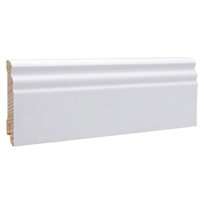 BAUHAUS Sockelleiste Weiß, 2,4 M X 16 Mm X 70 Mm, Profiliert 1 BAUHAUS Sockelleiste Weiß, 2,4 M X 16 Mm X 70 Mm, Profiliert
