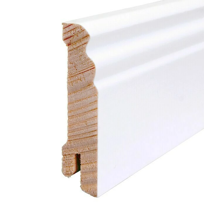 BAUHAUS Sockelleiste Weiß, 2,4 M X 16 Mm X 70 Mm, Profiliert 2 BAUHAUS Sockelleiste Weiß, 2,4 M X 16 Mm X 70 Mm, Profiliert – Bild 2