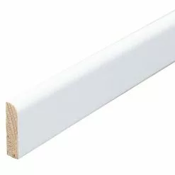 BAUHAUS Sockelleiste 2,4 M X 0,6 Cm X 2,3 Cm, Einseitig Gerundet, Weiß Lackiert