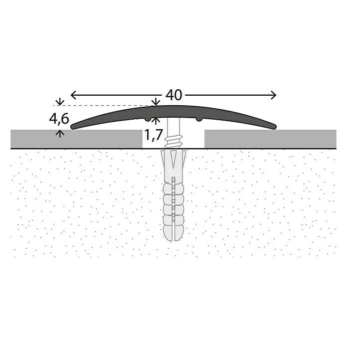 BAUHAUS LOGOCLIC Übergangsprofil 136 Silber, 1 M X 40 Mm X 4,6 Mm, Montageart: Schrauben 2 BAUHAUS LOGOCLIC Übergangsprofil 136 Silber, 1 M X 40 Mm X 4,6 Mm, Montageart: Schrauben – Bild 2