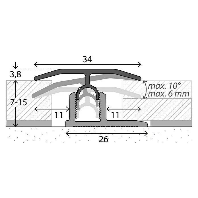 BAUHAUS LOGOCLIC Übergangsprofil 303 Sahara, 0,9 M X 34 Mm, Montageart: Stecken 2 BAUHAUS LOGOCLIC Übergangsprofil 303 Sahara, 0,9 M X 34 Mm, Montageart: Stecken – Bild 2