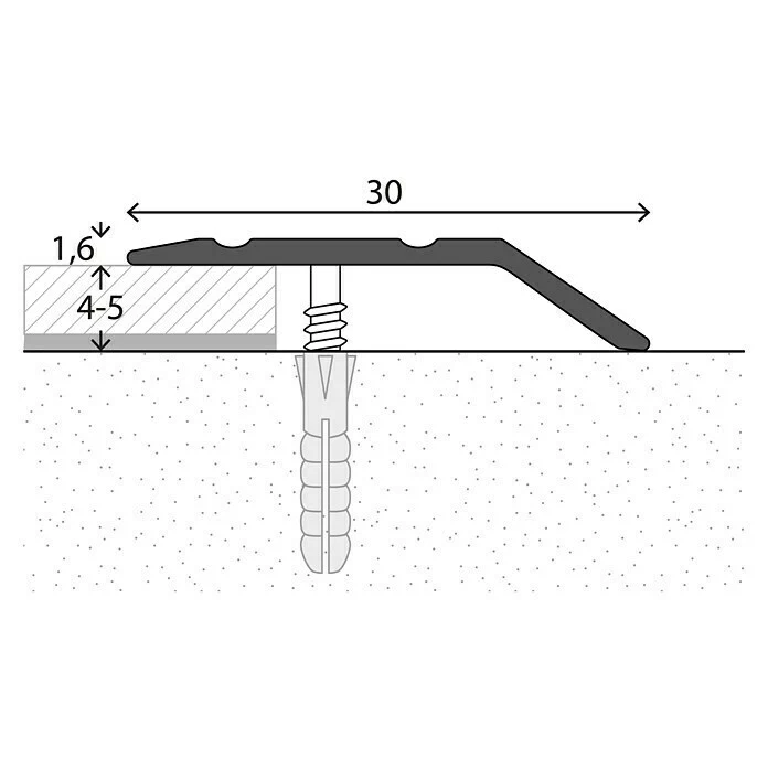 BAUHAUS LOGOCLIC Abschlussprofil 145 Edelstahl Matt, 1 M X 30 Mm, Montageart: Schrauben 2 BAUHAUS LOGOCLIC Abschlussprofil 145 Edelstahl Matt, 1 M X 30 Mm, Montageart: Schrauben – Bild 2