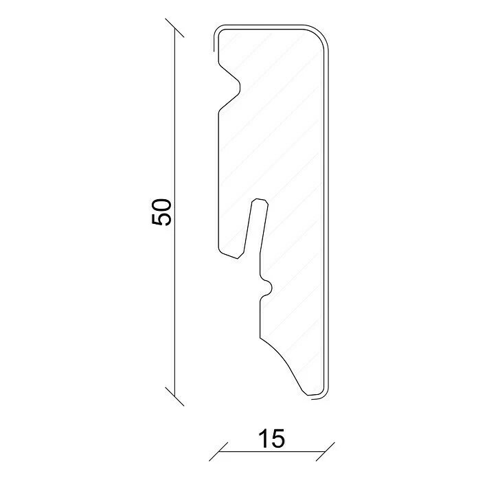 BAUHAUS Profiles And More Sockelleiste KU51L Valencia 2,4 M X 15 Mm X 50 Mm, Gerade 2 BAUHAUS Profiles And More Sockelleiste KU51L Valencia 2,4 M X 15 Mm X 50 Mm, Gerade – Bild 2