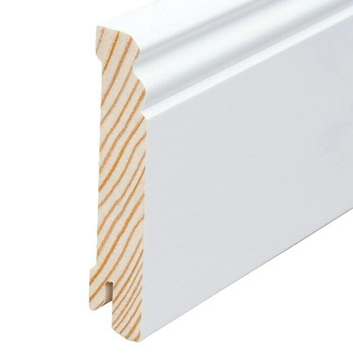 BAUHAUS Sockelleiste 2,4 M X 1,8 Cm X 9,6 Cm, Nadelholz, Lackiert 1 BAUHAUS Sockelleiste 2,4 M X 1,8 Cm X 9,6 Cm, Nadelholz, Lackiert