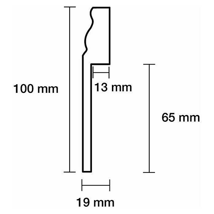 BAUHAUS Sockelleiste Weiß, 2,4 M X 19 Mm X 100 Mm, Profiliert 3 BAUHAUS Sockelleiste Weiß, 2,4 M X 19 Mm X 100 Mm, Profiliert – Bild 3