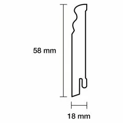 BAUHAUS Sockelleiste Weiß, 2,44 M X 1,8 Cm X 5,8 Cm, Profiliert -Angebote Fliesen Store 12 6125