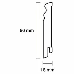 BAUHAUS Sockelleiste 2,44 M X 1,8 Cm X 9,6 Cm, Profiliert, Grundiert -Angebote Fliesen Store 12 6162