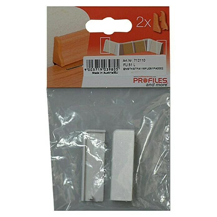 BAUHAUS Profiles And More Endkappe FU51L/KU51L Weiß, 2 Stk. 2 BAUHAUS Profiles And More Endkappe FU51L/KU51L Weiß, 2 Stk. – Bild 2