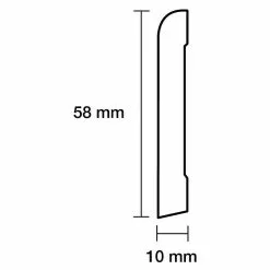BAUHAUS Sockelleiste Weiß, 2,44 M X 1 Cm X 5,8 Cm, Gerade -Angebote Fliesen Store 12 6264