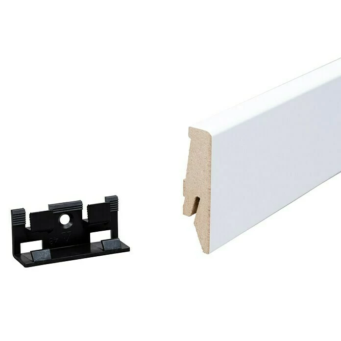 BAUHAUS Sockelleiste Weiß, 2,4 M X 18 Mm X 58 Mm, Konisch 4 BAUHAUS Sockelleiste Weiß, 2,4 M X 18 Mm X 58 Mm, Konisch – Bild 4