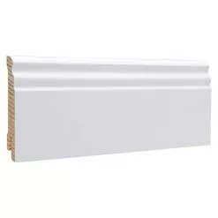 BAUHAUS Sockelleiste Weiß, 2,4 M X 16 Mm X 80 Mm, Profiliert