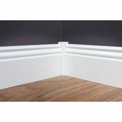 BAUHAUS Sockelleiste Weiß, 2,4 M X 16 Mm X 80 Mm, Profiliert -Angebote Fliesen Store 12 6314