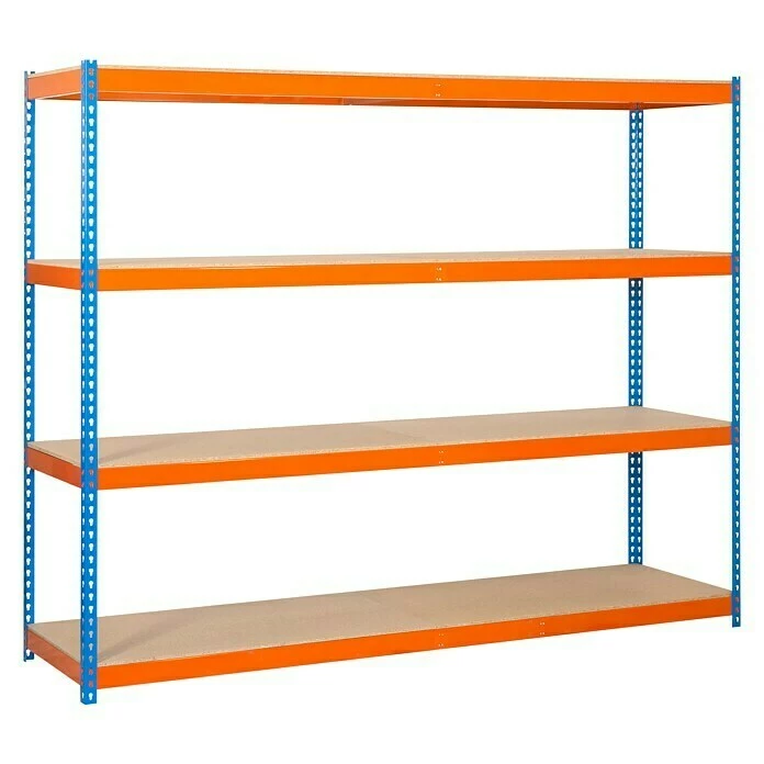 BAUHAUS Simonrack Simonforte Metall-Schwerlastregal L X B X H: 90 X 180 X 200 Cm, Traglast: 600 Kg/Boden, Anzahl Böden: 4, Blau/Orange 1 BAUHAUS Simonrack Simonforte Metall-Schwerlastregal L X B X H: 90 X 180 X 200 Cm, Traglast: 600 Kg/Boden, Anzahl Böden: 4, Blau/Orange