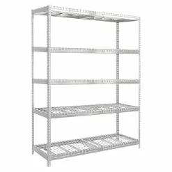 BAUHAUS Simonrack Ecoforte Metall-Schwerlastregal Rex L X B X H: 60 X 180 X 200 Cm, Traglast: 400 Kg/Boden, Anzahl Böden: 5 Stk., Stecken, Silber