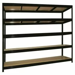 BAUHAUS Metall-Schwerlastregal Mega L X B X H: 70 X 240 X 200 Cm, Traglast: 450 Kg/Boden, Anzahl Böden: 5 Stk., Stecken, Schwarz