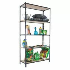 BAUHAUS Simonrack Maderclick Metallregal Plus L X B X H: 40 X 100 X 200 Cm, Traglast: 150 Kg/Boden, Anzahl Böden: 5, Stecken, Anthrazitgrau -Angebote Fliesen Store 12 6640