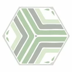 BAUHAUS Feinsteinzeugfliese Hexagon Jasmine 25 X 22 Cm, Weiß/Grün, Matt