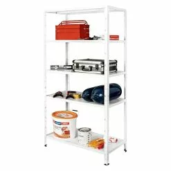 BAUHAUS Regalux Metallregal L X B X H: 45 X 100 X 188 Cm, Traglast: 65 Kg/Boden, Weiß -Angebote Fliesen Store 12 6697