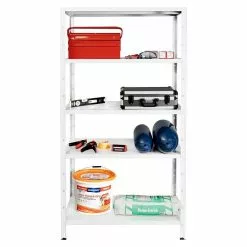 BAUHAUS Regalux Metallregal L X B X H: 45 X 100 X 188 Cm, Traglast: 65 Kg/Boden, Weiß -Angebote Fliesen Store 12 6698