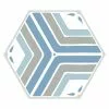 BAUHAUS Feinsteinzeugfliese Hexagon Jasmine Blue 25 X 22 Cm, Blau/Grau, Matt