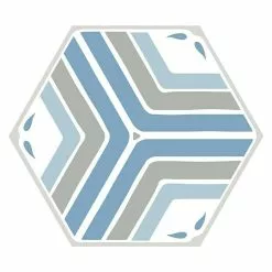 BAUHAUS Feinsteinzeugfliese Hexagon Jasmine Blue 25 X 22 Cm, Blau/Grau, Matt