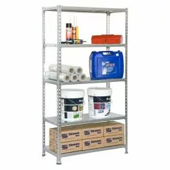 BAUHAUS Simonrack Simonclick Metallregal Mini L X B X H: 30 X 80 X 180 Cm, Traglast: 180 Kg/Boden, Anzahl Böden: 5 Stk., Stecken, Silber -Angebote Fliesen Store 12 6727