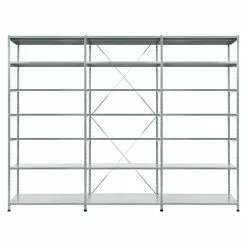 BAUHAUS Scholz Metall-Lagerregal SE Länge: 600 Mm, Breite: 3.070 Mm, Höhe: 2.640 Mm, Traglast: 200 Kg/Boden, Anzahl Böden: 7 Stk.