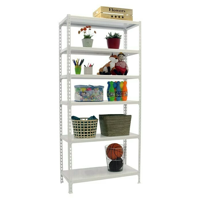 BAUHAUS Simonrack Simonclick Metallregal Plus L X B X H: 30 X 100 X 250 Cm, Traglast: 180 Kg/Boden, Anzahl Böden: 6 Stk., Stecken, Weiß 3 BAUHAUS Simonrack Simonclick Metallregal Plus L X B X H: 30 X 100 X 250 Cm, Traglast: 180 Kg/Boden, Anzahl Böden: 6 Stk., Stecken, Weiß – Bild 3