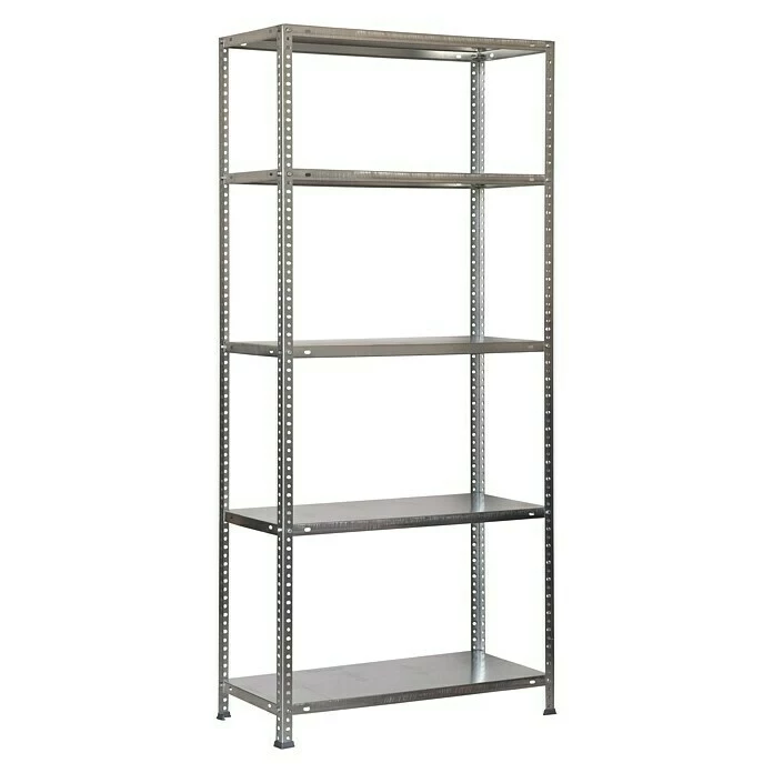 BAUHAUS Simonrack Comfort Metallregal L X B X H: 30 X 90 X 180 Cm, Traglast: 100 Kg/Boden, Anzahl Böden: 5, Schrauben, Silber 1 BAUHAUS Simonrack Comfort Metallregal L X B X H: 30 X 90 X 180 Cm, Traglast: 100 Kg/Boden, Anzahl Böden: 5, Schrauben, Silber