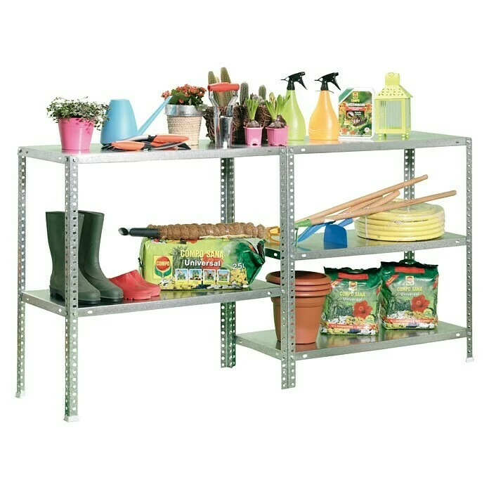 BAUHAUS Simonrack Comfort Metallregal L X B X H: 30 X 90 X 180 Cm, Traglast: 100 Kg/Boden, Anzahl Böden: 5, Schrauben, Silber 3 BAUHAUS Simonrack Comfort Metallregal L X B X H: 30 X 90 X 180 Cm, Traglast: 100 Kg/Boden, Anzahl Böden: 5, Schrauben, Silber – Bild 3