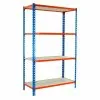 BAUHAUS Simonrack Maderclick Metallregal Super Plus L X B X H: 50 X 110 X 150 Cm, Traglast: 150 Kg/Boden, Anzahl Böden: 4, Stecken, Blau/Orange