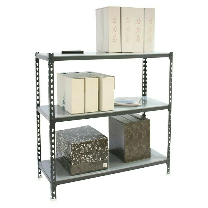 BAUHAUS Simonrack Simonclick Metallregal Mini L X B X H: 40 X 80 X 90 Cm, Traglast: 180 Kg/Boden, Anzahl Böden: 3 Stk., Stecken, Anthrazit/Silber 2 BAUHAUS Simonrack Simonclick Metallregal Mini L X B X H: 40 X 80 X 90 Cm, Traglast: 180 Kg/Boden, Anzahl Böden: 3 Stk., Stecken, Anthrazit/Silber – Bild 2