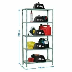 BAUHAUS Simonrack Maderclick Metallregal Plus L X B X H: 50 X 100 X 200 Cm, Traglast: 150 Kg/Boden, Anzahl Böden: 5, Stecken, Grau 6 BAUHAUS Simonrack Maderclick Metallregal Plus L X B X H: 50 X 100 X 200 Cm, Traglast: 150 Kg/Boden, Anzahl Böden: 5, Stecken, Grau -Angebote Fliesen Store 12 6884