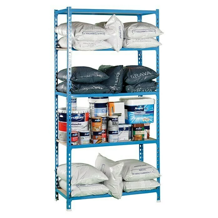 BAUHAUS Simonrack Maderclick Metallregal Super Plus L X B X H: 40 X 110 X 200 Cm, Traglast: 150 Kg/Boden, Anzahl Böden: 5, Stecken, Blau 2 BAUHAUS Simonrack Maderclick Metallregal Super Plus L X B X H: 40 X 110 X 200 Cm, Traglast: 150 Kg/Boden, Anzahl Böden: 5, Stecken, Blau – Bild 2