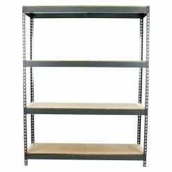 BAUHAUS Simonrack Ecoforte Metall-Schwerlastregal L X B X H: 60 X 120 X 200 Cm, Traglast: 400 Kg/Boden, Anzahl Böden: 4 Stk., Stecken, Grau