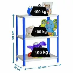 BAUHAUS Simonrack Homeclassic Metallregal L X B X H: 30 X 80 X 90 Cm, Traglast: 100 Kg/Boden, Anzahl Böden: 3 Stk., Schrauben, Blau -Angebote Fliesen Store 12 6947