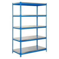 BAUHAUS Simonrack Bricoforte Metall-Schwerlastregal L X B X H: 60 X 100 X 200 Cm, Traglast: 300 Kg/Boden, Anzahl Böden: 5, Blau, Material Boden: Metall