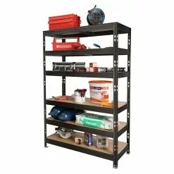 BAUHAUS Metall-Schwerlastregal L X B X H: 50 X 120 X 180 Cm, Traglast: 300 Kg/Boden, Stecken, Schwarz -Angebote Fliesen Store 12 6980